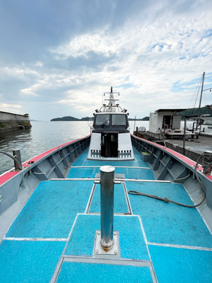 広々とした船上デッキ